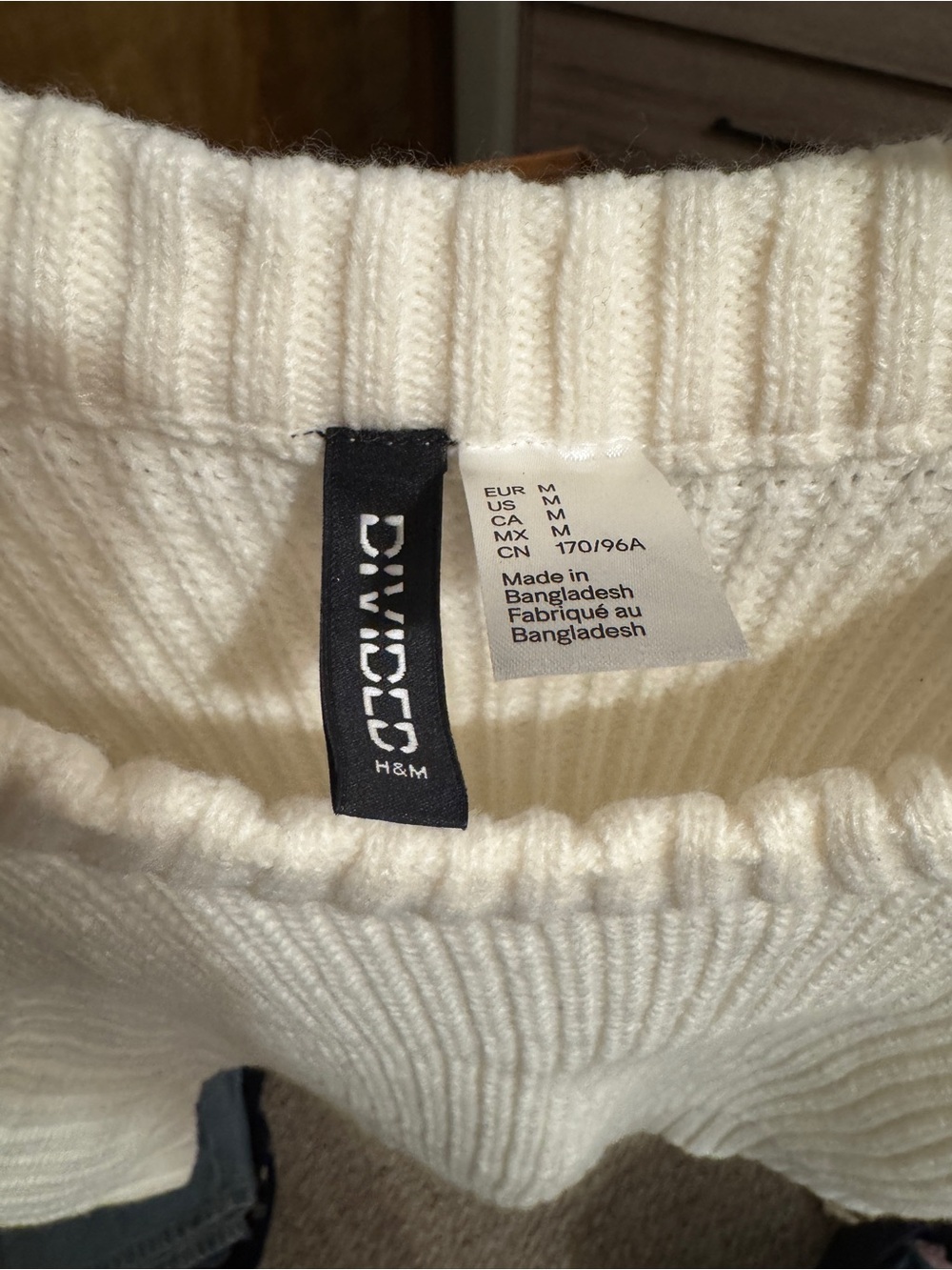 H&M Cream Ribbed Knit Vest - Picture 3 of 3